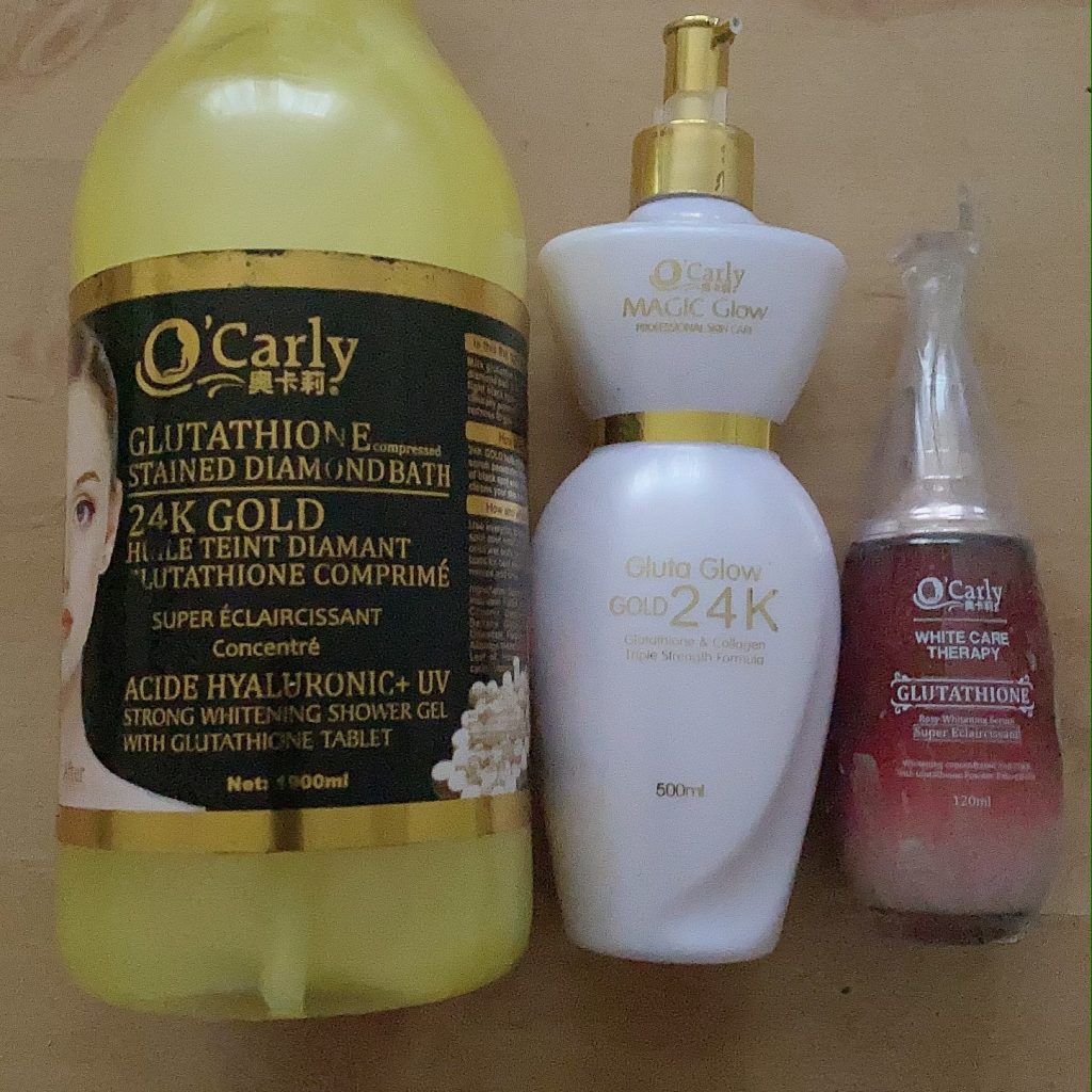 O' carly 24k Gold Glutathione Whitenizer Set: milk+serum x fort+Body wash  1900ml