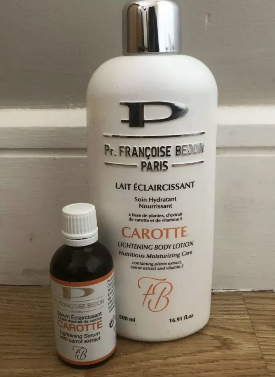 Pr Francoise Bedon Lightening Lotion Carotte 500ml And Serum Authentic