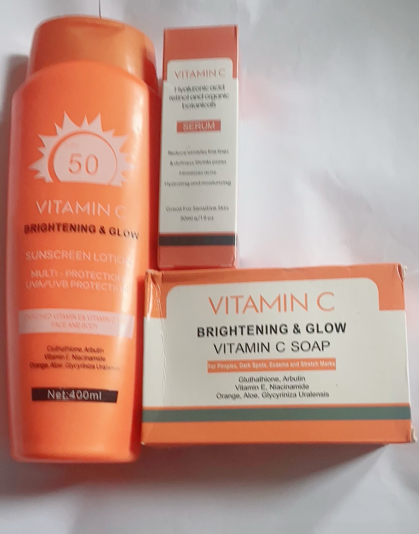 Vitamin C Brightening And Glowing Sunscreen Lotion Serum Soap Skin  Glow Haven