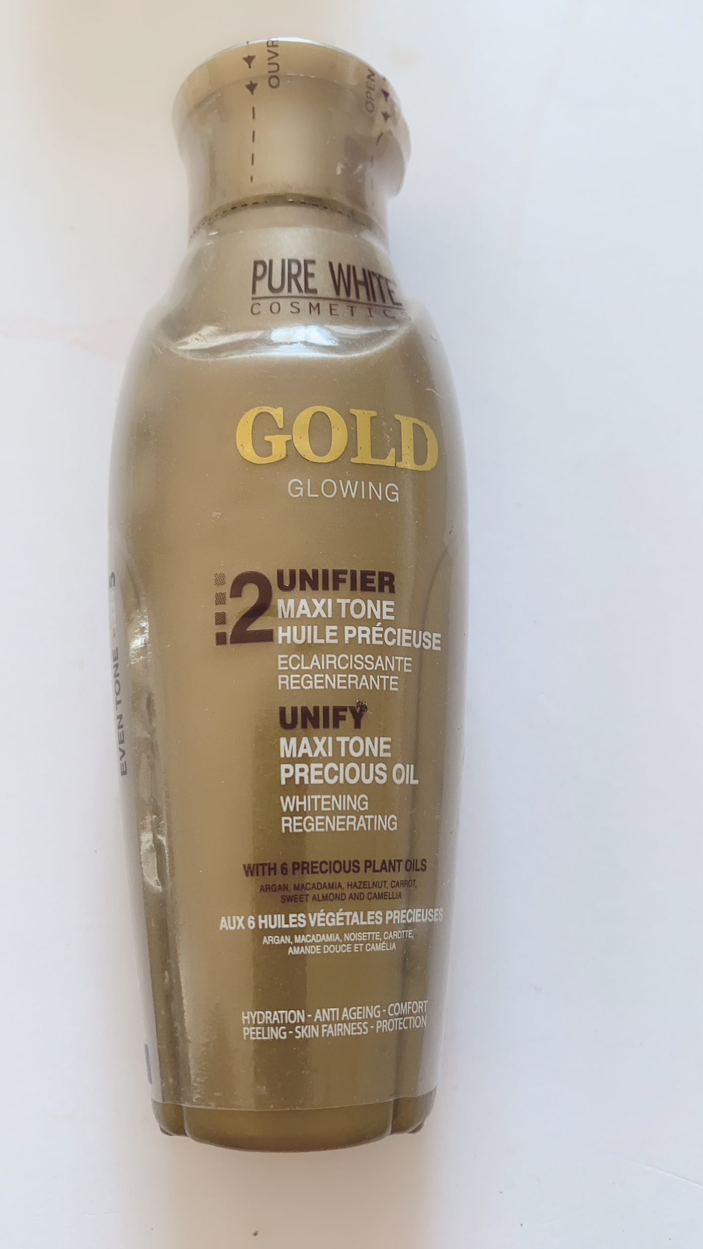 1 X PURE WHITE GOLD GLOWING UNIFYING MAXI TONE OIL DARK SPOTS CORRECTOR 